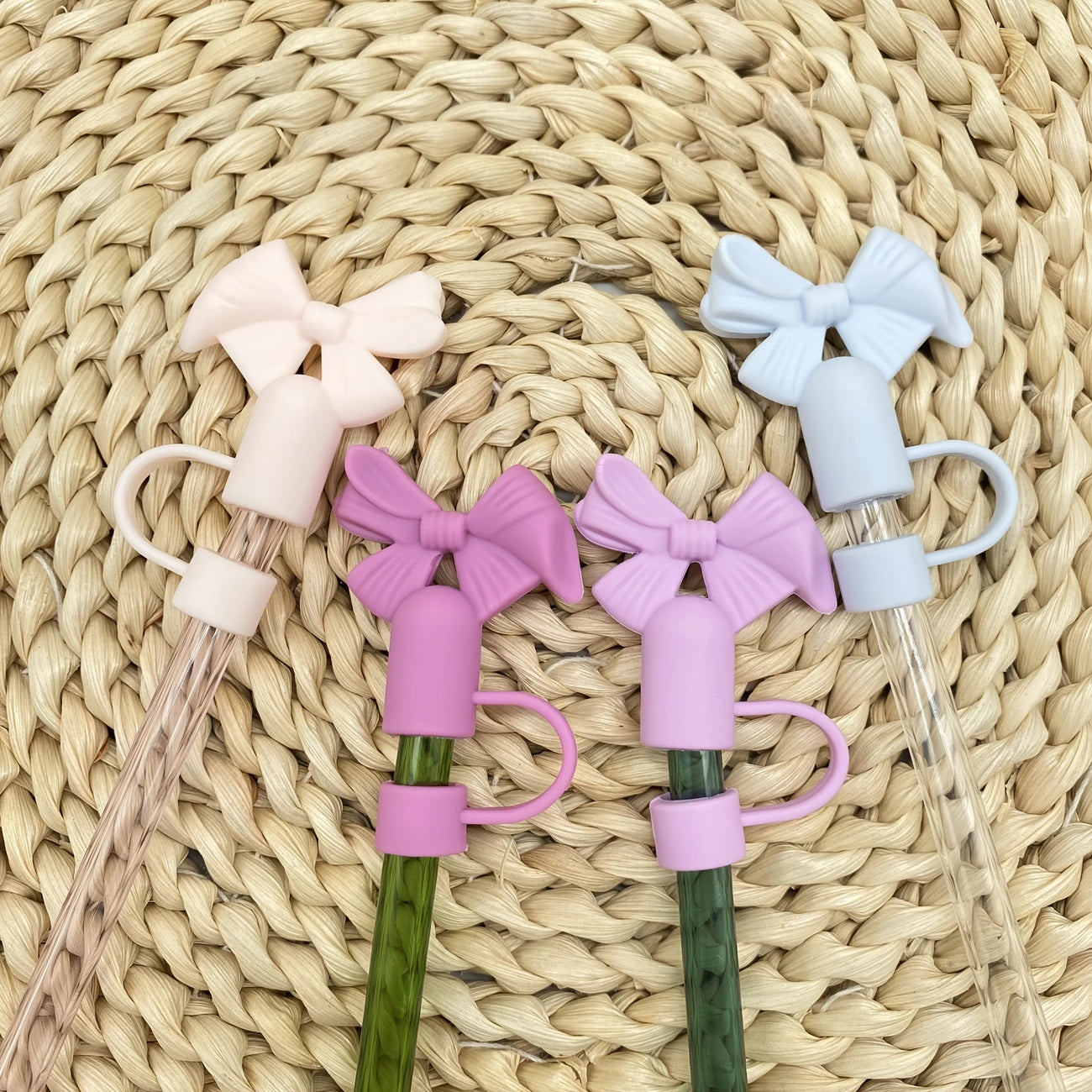1Pc Cute Bow Silicone Straw Cap