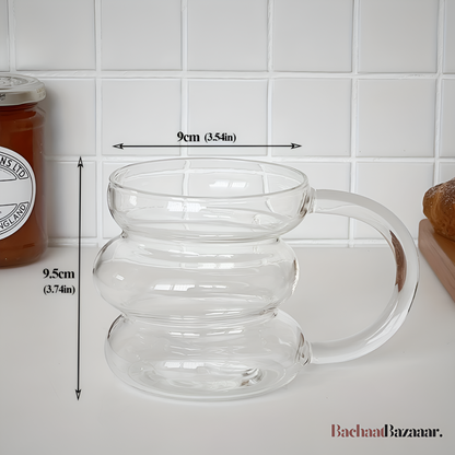 High Borosilicate Irregular CATERPILLAR Coffee Mug with Handle