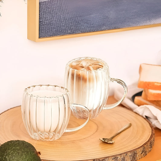 Pumpkin Retro Double Layer Glass Cup - Tea-Coffee Milk Cup.