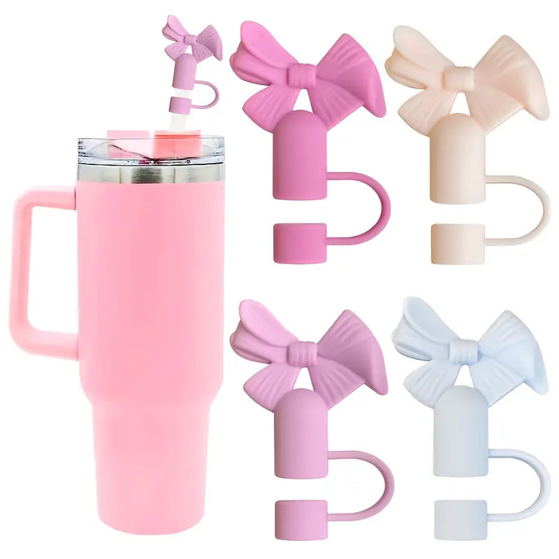 1Pc Cute Bow Silicone Straw Cap