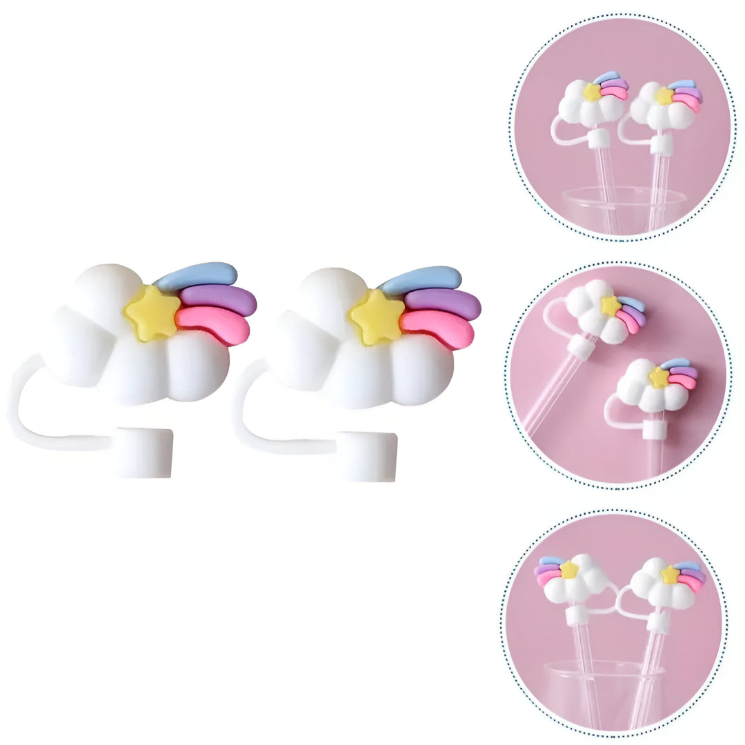 1PC 3D Rainbow Clouds Straw Toppers