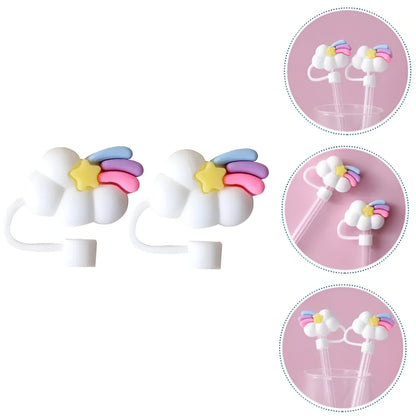 1PC 3D Rainbow Clouds Straw Toppers