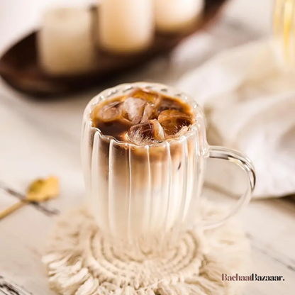 Pumpkin Retro Double Layer Glass Cup - Tea-Coffee Milk Cup.