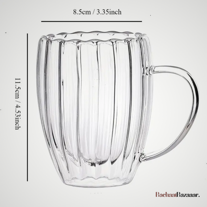 Pumpkin Retro Double Layer Glass Cup - Tea-Coffee Milk Cup.