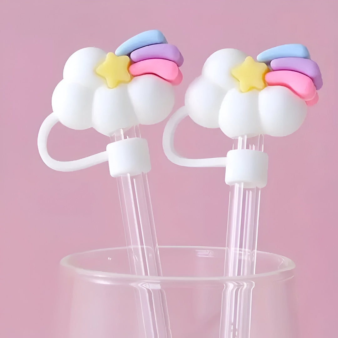 1PC 3D Rainbow Clouds Straw Toppers