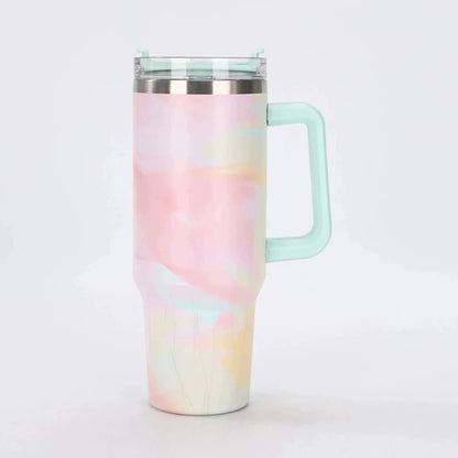 40 oz Trendy Printed Stainless Steel Tumbler With Straw – Leakproof, Durable & Stylish