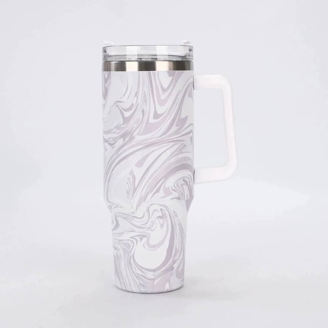 40 oz Trendy Printed Stainless Steel Tumbler With Straw – Leakproof, Durable & Stylish