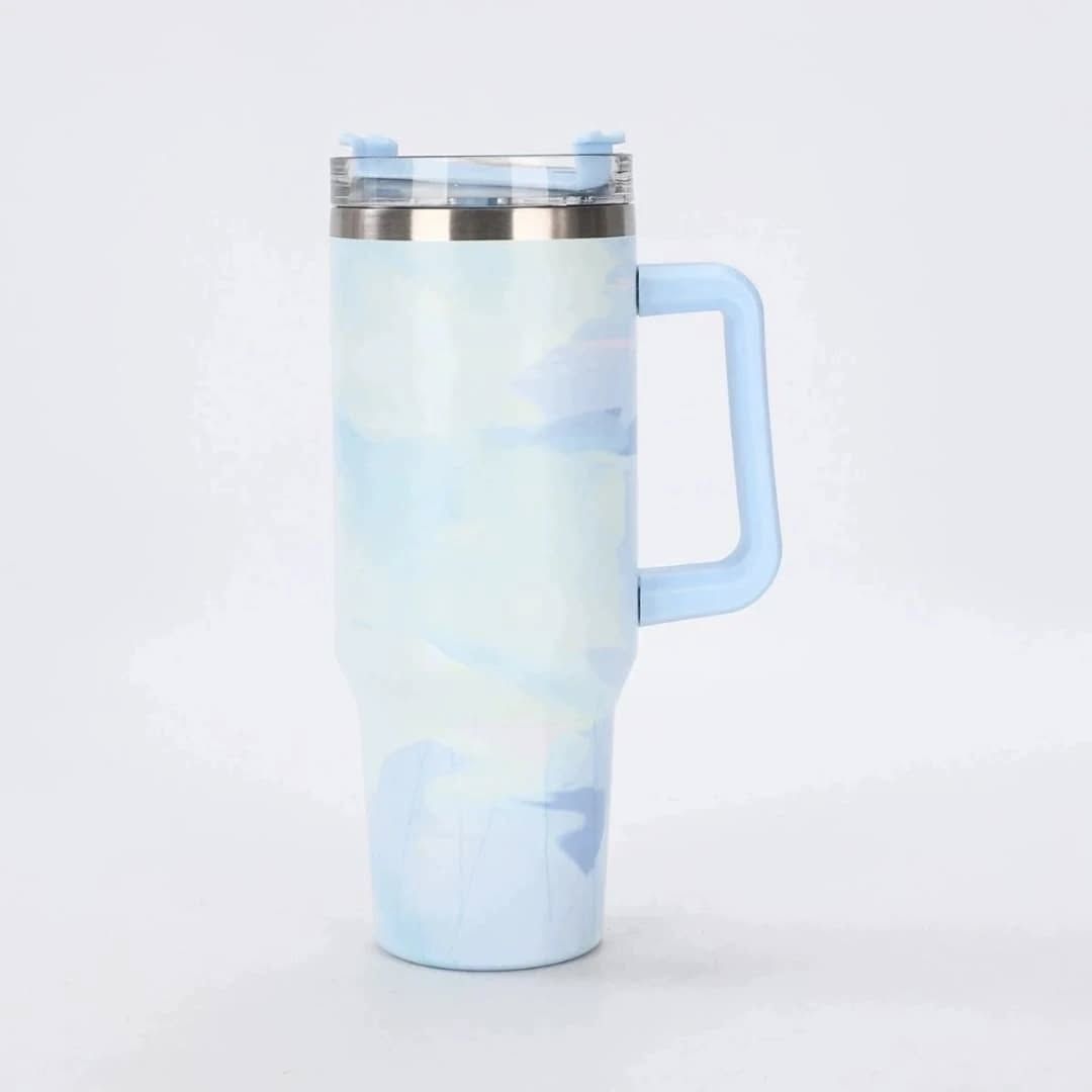 40 oz Trendy Printed Stainless Steel Tumbler With Straw – Leakproof, Durable & Stylish