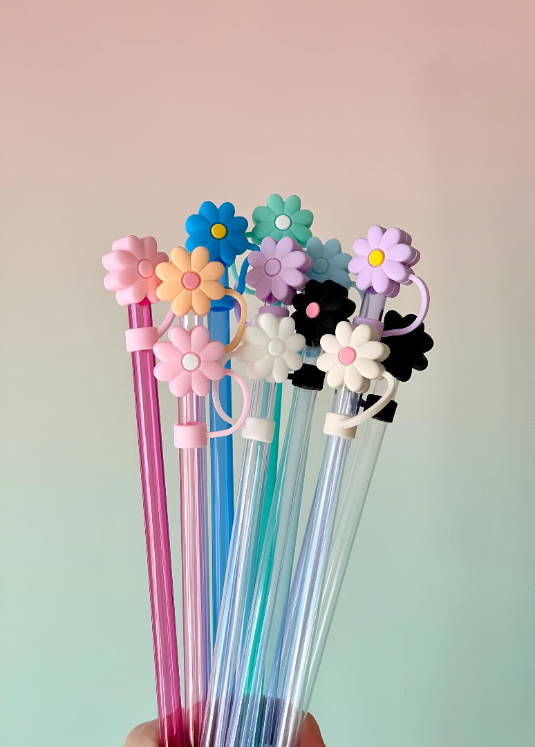 1 Pc Flower Straw Covers Toppers