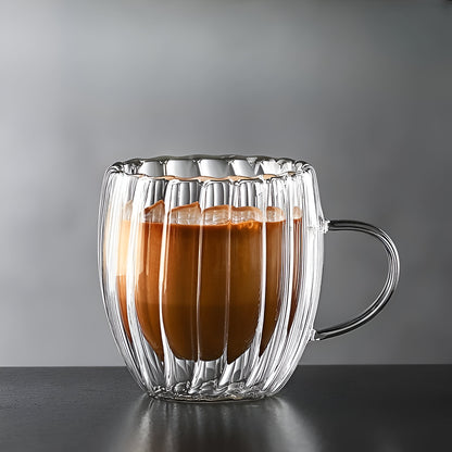 Pumpkin Retro Double Layer Glass Cup - Tea-Coffee Milk Cup.