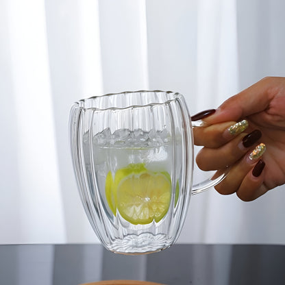 Pumpkin Retro Double Layer Glass Cup - Tea-Coffee Milk Cup.