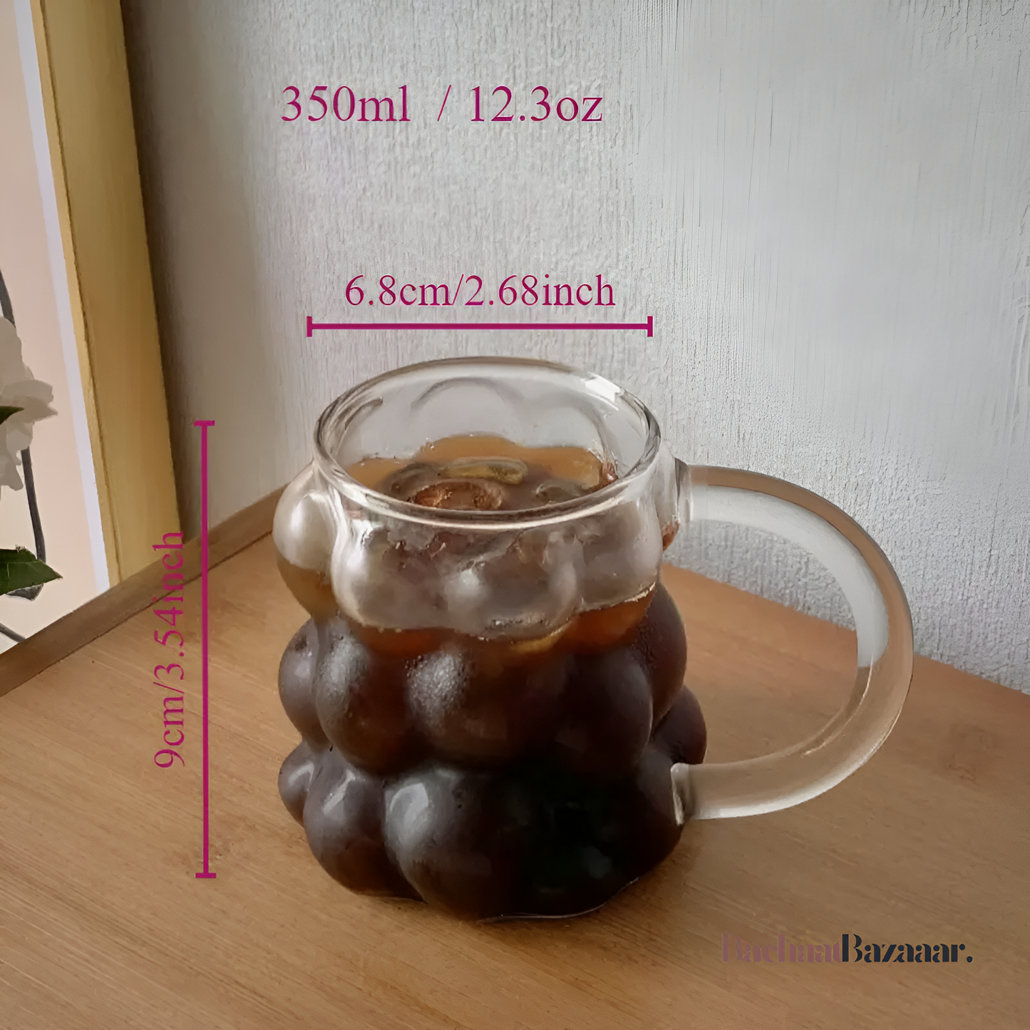 Grape Shaped Glass Cup with Handle