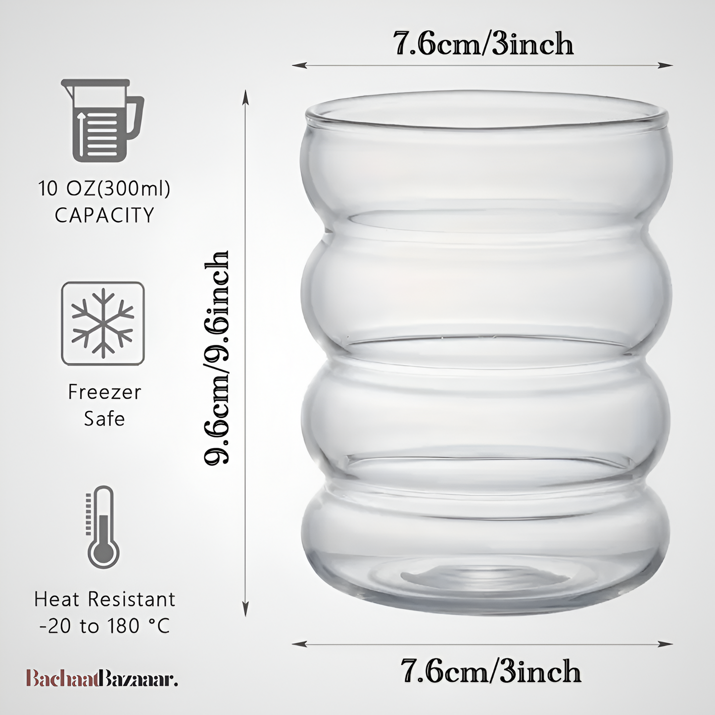 500ml Caterpillar Glass Cups with Bamboo Wooden Lid & Straw. No